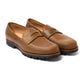 Loafer "American Casual Penny" aus dunkelbraun genarbtem Kalbsleder - reine Handarbeit