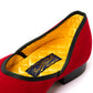 Roter Slipper "Velvet Grecian Low Cut" aus Samtvelours - Handarbeit