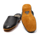 Schwarzer Pantoffel "Mule" aus Hirschleder