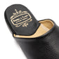 Schwarzer Pantoffel "Mule" aus Hirschleder