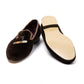 Brauner Albert-Samtslipper "Cuban Cigar" mit Ledersohle
