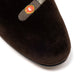 Brauner Albert-Samtslipper "Cuban Cigar" mit Ledersohle