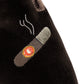Brauner Albert-Samtslipper "Cuban Cigar" mit Ledersohle