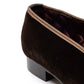 Brauner Albert-Samtslipper "Cuban Cigar" mit Ledersohle