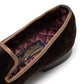 Brauner Albert-Samtslipper "Cuban Cigar" mit Ledersohle