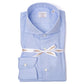 Hellblaues Hemd "Royal Twill" mit Haifischkragen und Sportmanschette - Handarbeit