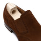 Stretch-Brogue "Plain Lazy Man" aus braunem Rauhleder - reine Handarbeit
