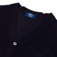Dunkelblaue Strickjacke "Cardigan" aus extrafeiner 140´s Merinowolle