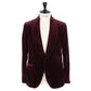 Dark red "Serata Elegante" Velvet jacket made of cotton - handmade