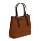 Tasche "New Office Tote" aus Baumwollcanvas und Sattelleder - Handarbeit