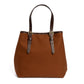Tasche "New Office Tote" aus Baumwollcanvas und Sattelleder - Handarbeit