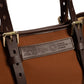 Tasche "New Office Tote" aus Baumwollcanvas und Sattelleder - Handarbeit