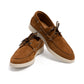 Il Mocassino x MJ: Boat-Loafer "Positano" aus mittelbraunem Kalbs-Nubuk