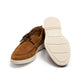Il Mocassino x MJ: Boat-Loafer "Positano" aus mittelbraunem Kalbs-Nubuk