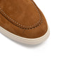 Il Mocassino x MJ: Boat-Loafer "Positano" aus mittelbraunem Kalbs-Nubuk