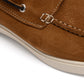 Il Mocassino x MJ: Boat-Loafer "Positano" aus mittelbraunem Kalbs-Nubuk