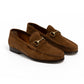 Il Mocassino x MJ: Horsebit Loafer "Via Condotti" aus mittelbraunem Kalbsvelours
