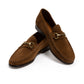 Il Mocassino x MJ: Horsebit Loafer "Via Condotti" aus mittelbraunem Kalbsvelours