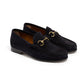 Il Mocassino x MJ: Horsebit Loafer "Via Condotti" aus dunkelblauem Kalbsvelours