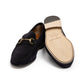 Il Mocassino x MJ: Horsebit Loafer "Via Condotti" aus dunkelblauem Kalbsvelours