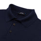 Dunkelblauer Polo-Pullover "Polo Rib" aus reinem Duvet-Kaschmir - Handarbeit