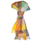 "Ripple Check Stola" scarf made of pure Scottish cashmere