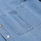 Shirt "Grandi Tasce Soffietto" made of Pure Cotton Denim - Handcrafted
