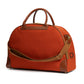 Reisetasche "Banana Bag" aus Baumwollcanvas und Sattelleder - Handarbeit