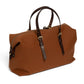 Reisetasche "Happy Weekend" aus Baumwollcanvas und Sattelleder - Handarbeit