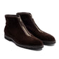 Boot "Shearling Mountain-Zip" aus dunkelbraunem Rauhleder - reine Handarbeit