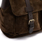 Schultertasche "Satchel Bag" aus Wildleder und Sattelleder - Handarbeit