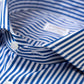 Blau gestreiftes Hemd "Super Pop" mit Sportmanschette - Handarbeit