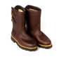 Brown winter boots "Sanglier" made of waxed cowhide with lambskin lining