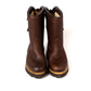 Brown winter boots "Sanglier" made of waxed cowhide with lambskin lining