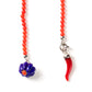 Knopflochkette "Lapislazuli & Corail Flower" aus Lapislazuli, Koralle und Sterling Silber - Handarbeit