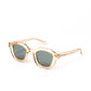 Sonnenbrille "JUTA Champagne" mit grünen Gläsern - Handarbeit