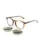 Sonnenbrille "CLIP-PLEAT Earth" mit grünen Gläsern - Handarbeit